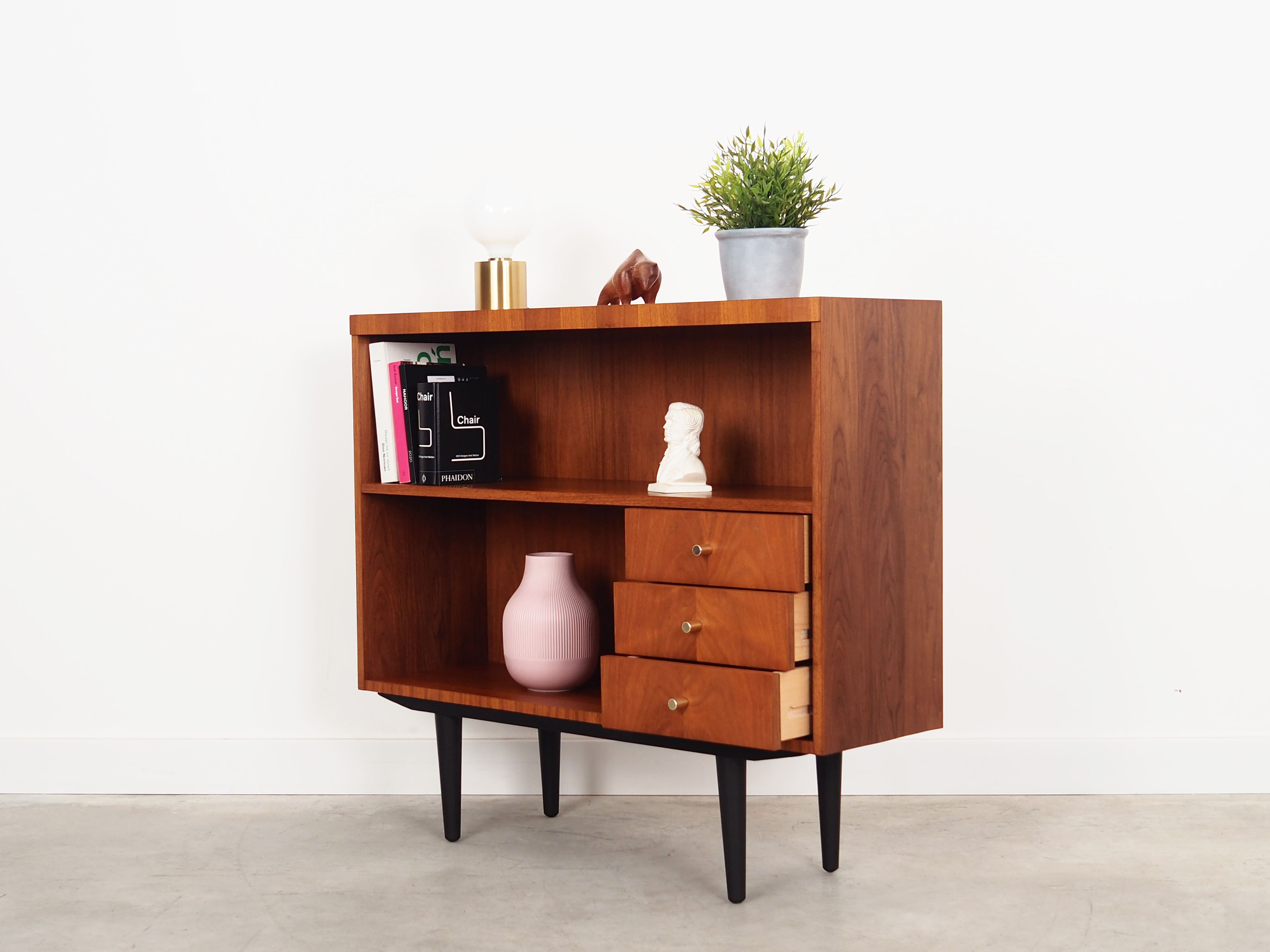 Teak bookcase, Swedish design, 1970s, production: GDR
