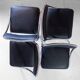 Set of Four Vintage Chromed Dining Chairs, Faux Leather, Italy, 1970