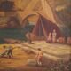 20th century Italian painting of a harbor view