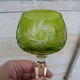Old crystal glass Saint Louis Roemer cut green Absinthe