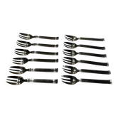Box of 12 oyster forks. Silver-plated. Boulenger.