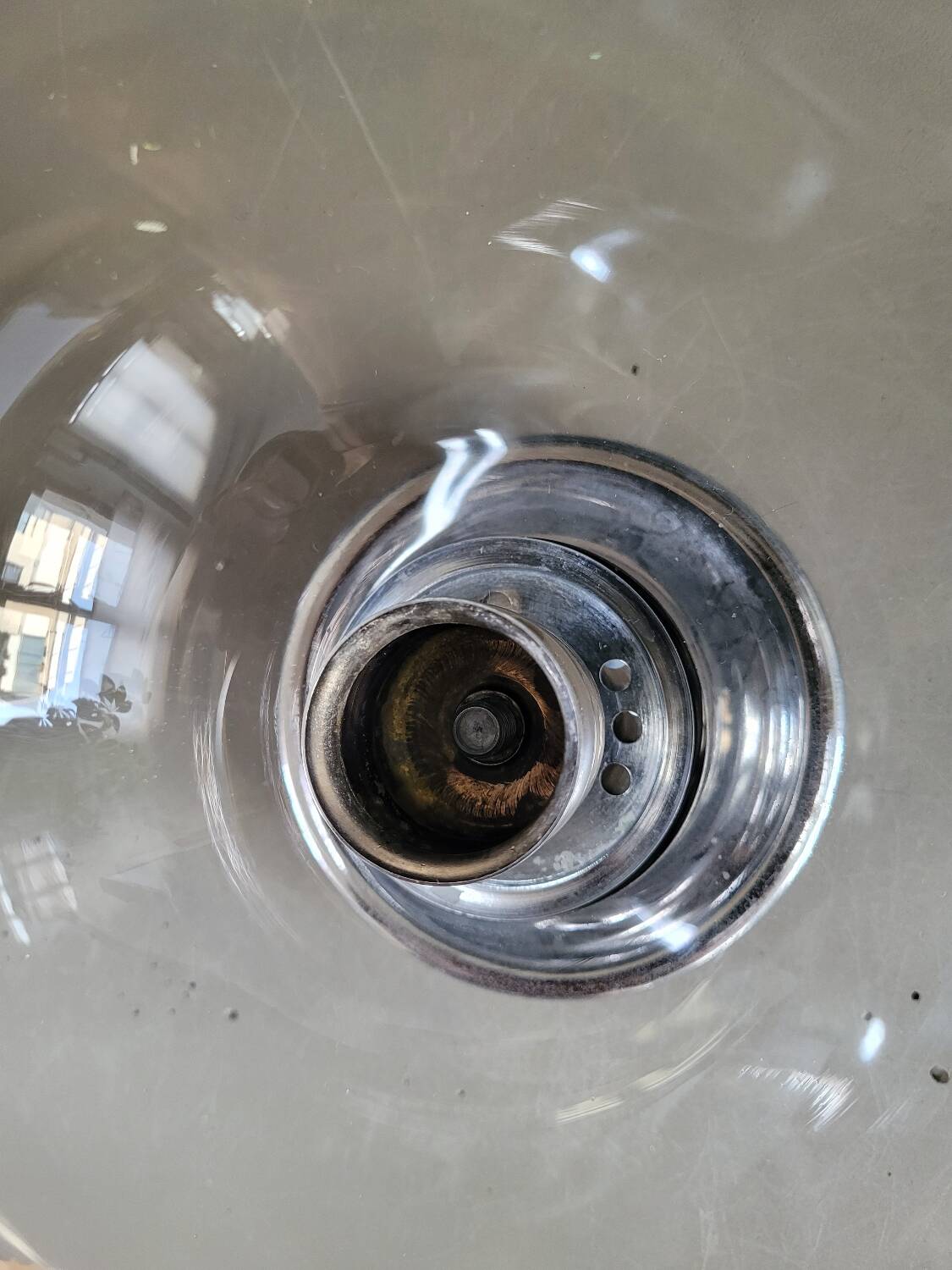 Outdoor glass candle holder in smoked glass and chrome