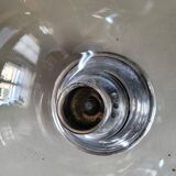 Outdoor glass candle holder in smoked glass and chrome