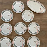 Service d’assiettes vintage