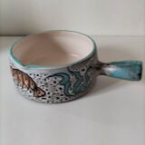 Italian ceramic dish with marine relief decoration from San Marino, 1960s-70s