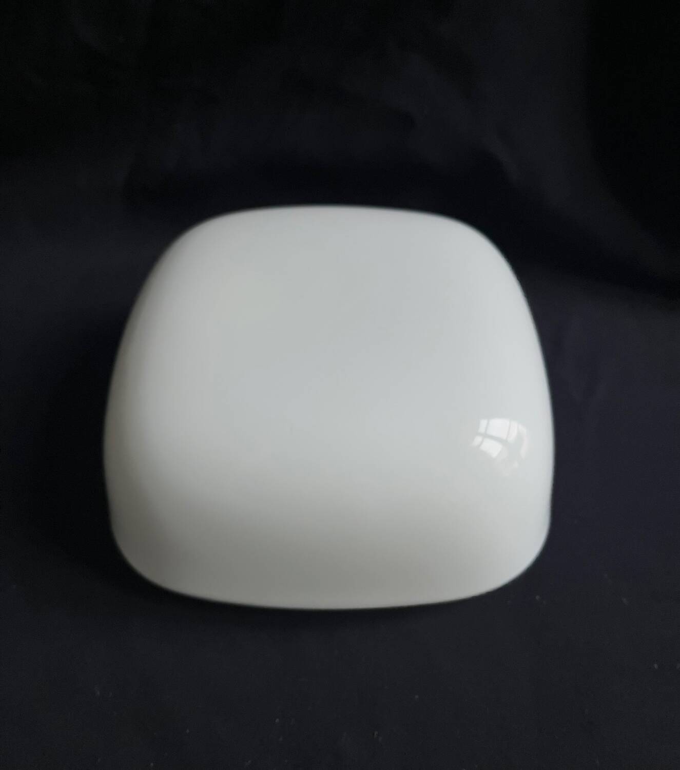 Square opaline ceiling light fixture.