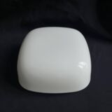 Square opaline ceiling light fixture.