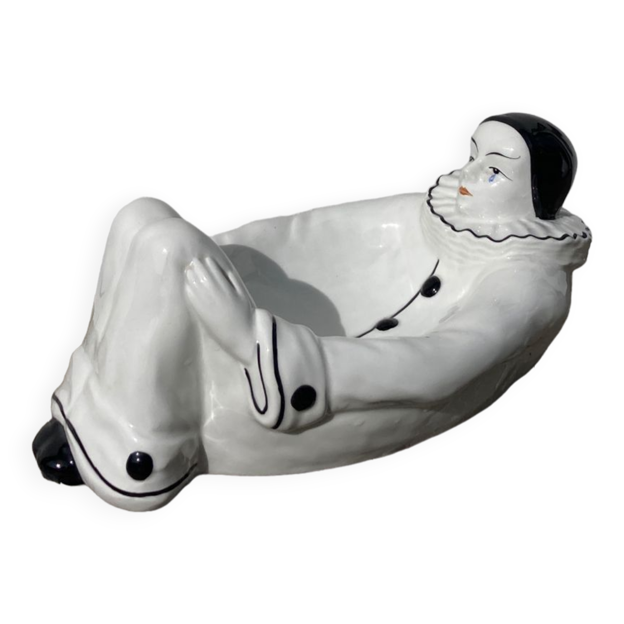 White Pierrot ashtray / soap dish / pocket tray