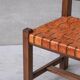 Set of Six Leather and Oak Mid-Century Dutch Dining Chairs