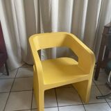Orange-yellow designer armchair