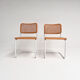 Ensemble de 2 chaises en cannage, Italie années 1970