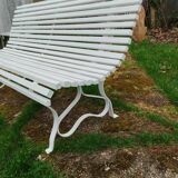 Banc de jardin ancien avec pieds en fer