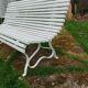Banc de jardin ancien avec pieds en fer