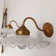 Pair of swan neck and serrated opaline wall lights