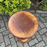 Vintage Wooden Plant Table, Tall Pedestal Side Table, Farmhouse Interior Style, Mid Century Furniture