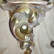 Wall console in rockwork – patinated gold decor, Louis XV style