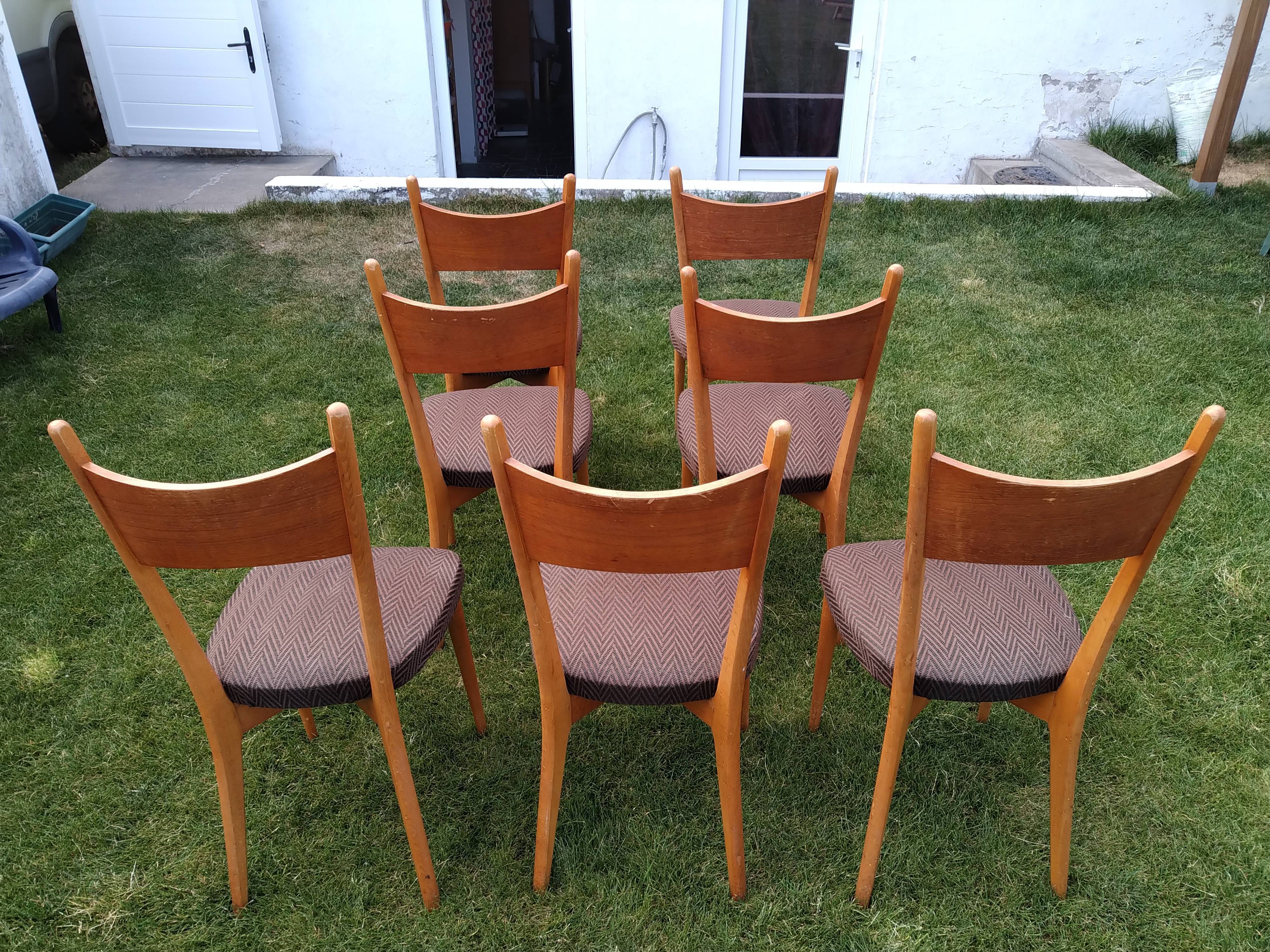 Set of 7 chairs 60s