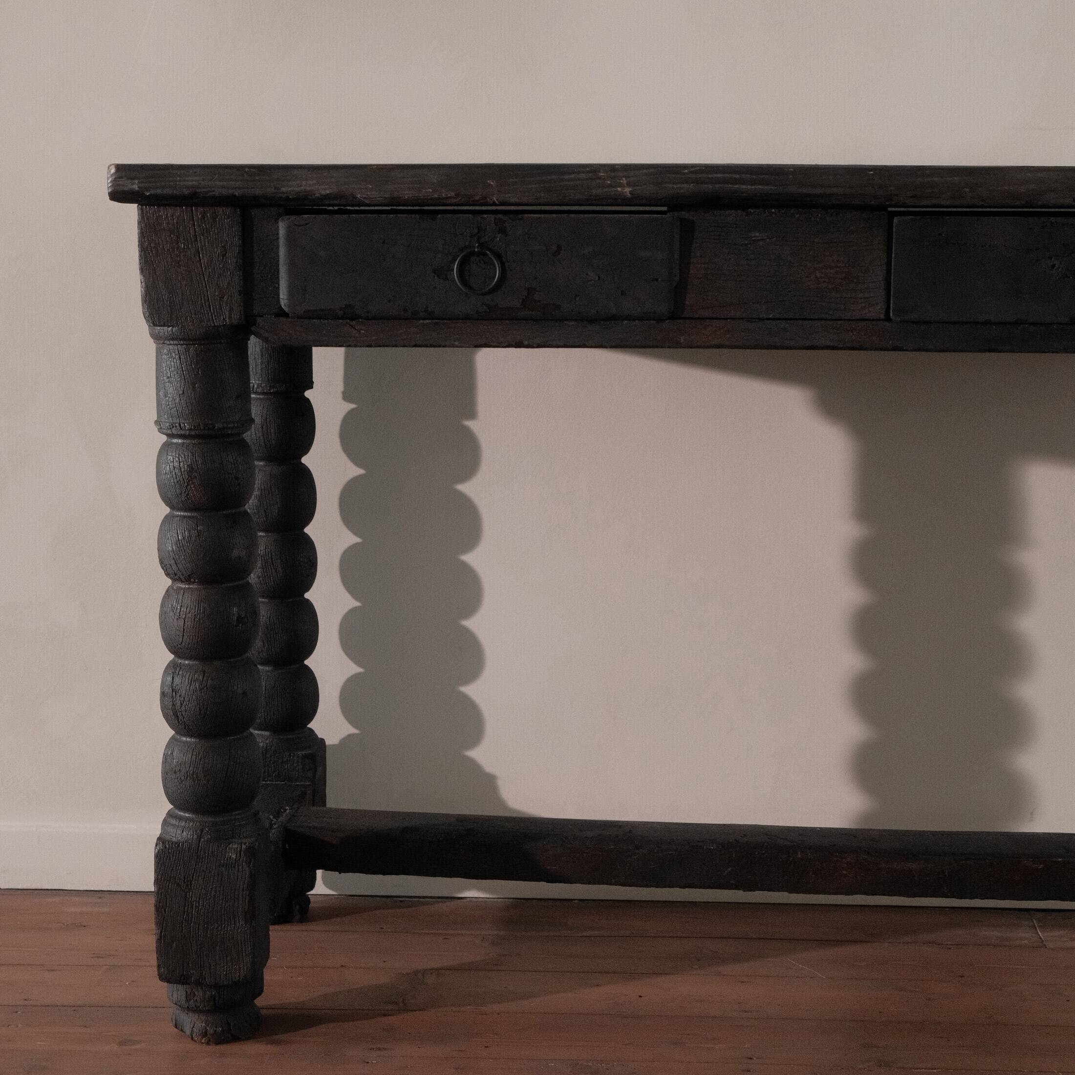 Console table in Shou Sugi Ban finish