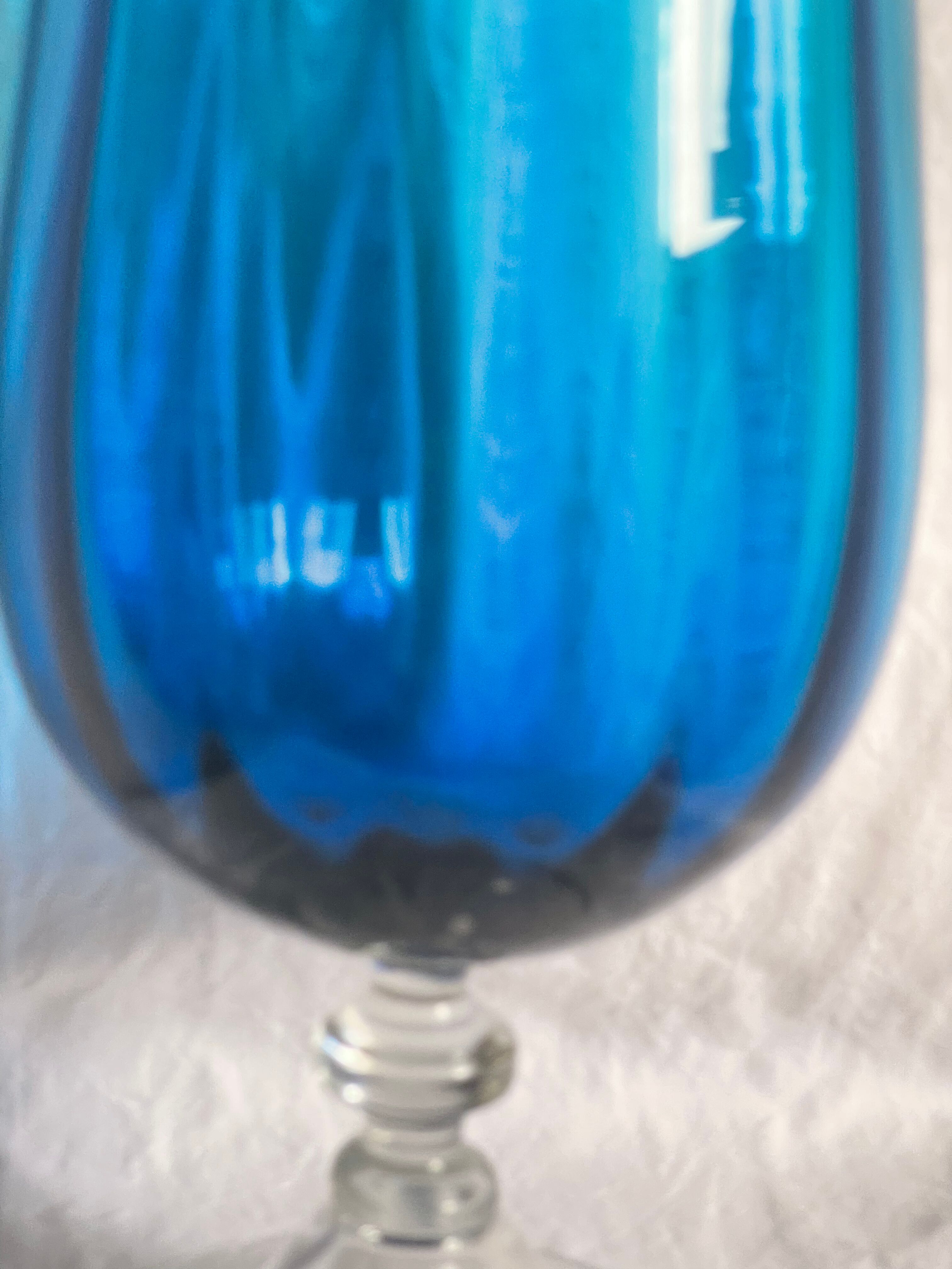 Vase Murano bleu vintage
