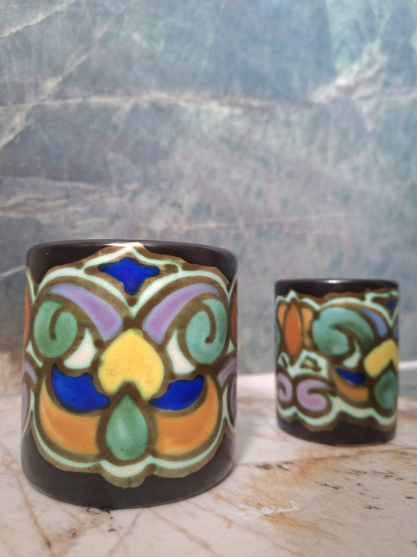 The Montoise Ceramics set of 5 art deco ceramic pieces.