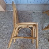 Ensemble de quatre chaises en rotin