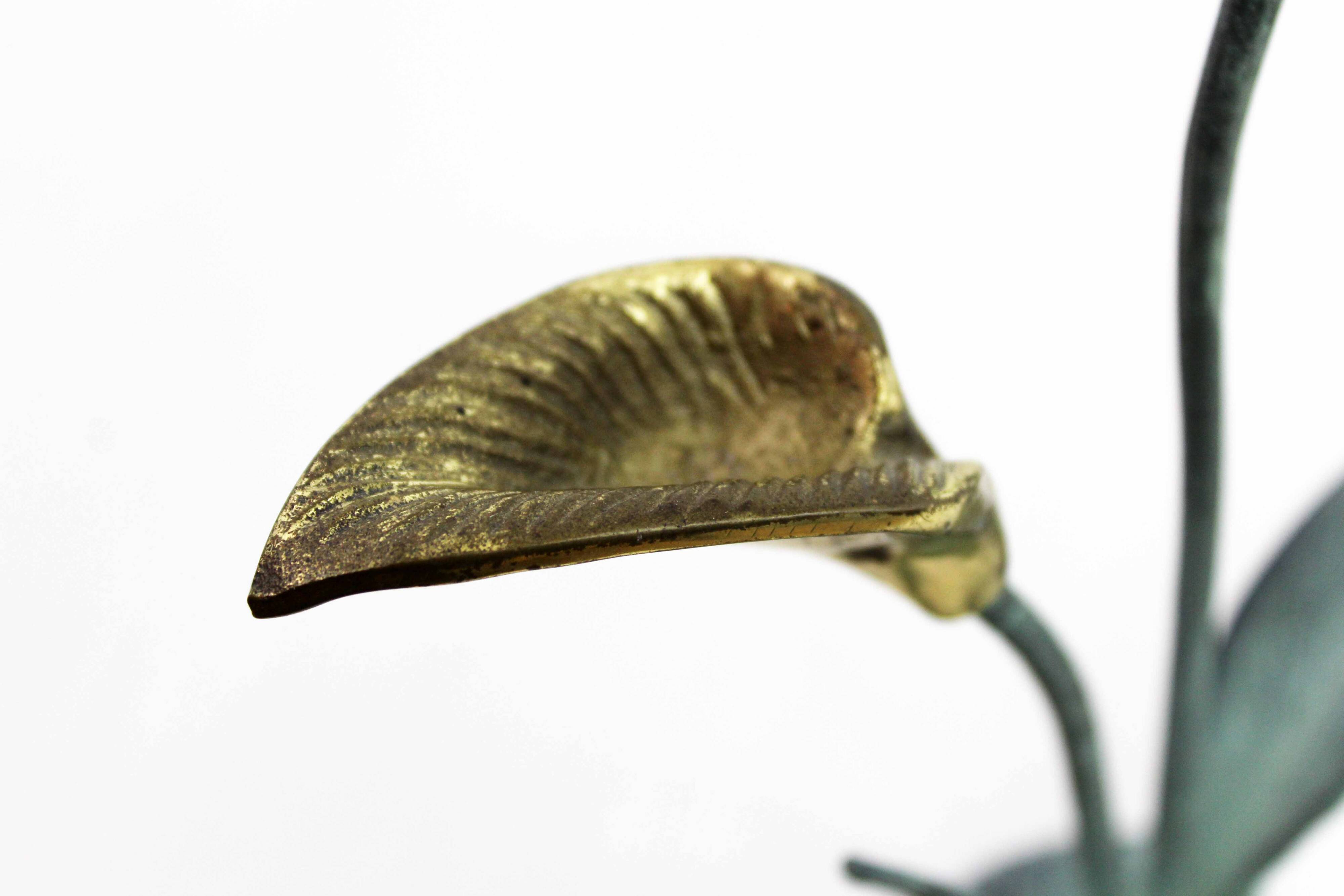 Brass flower candle holder