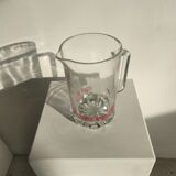 Vintage Italian orangeade pitcher made of red striped glass