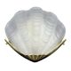 Shell wall light in gilded brass and frosted pressed glass Art Deco style
