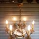Exceptional bronze chandelier with 6 lights in Louis XIII style, in working condition - 7.5 kg