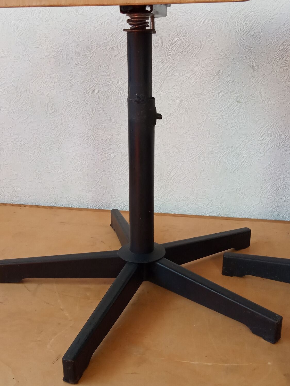 Pair of high workshop bar chairs