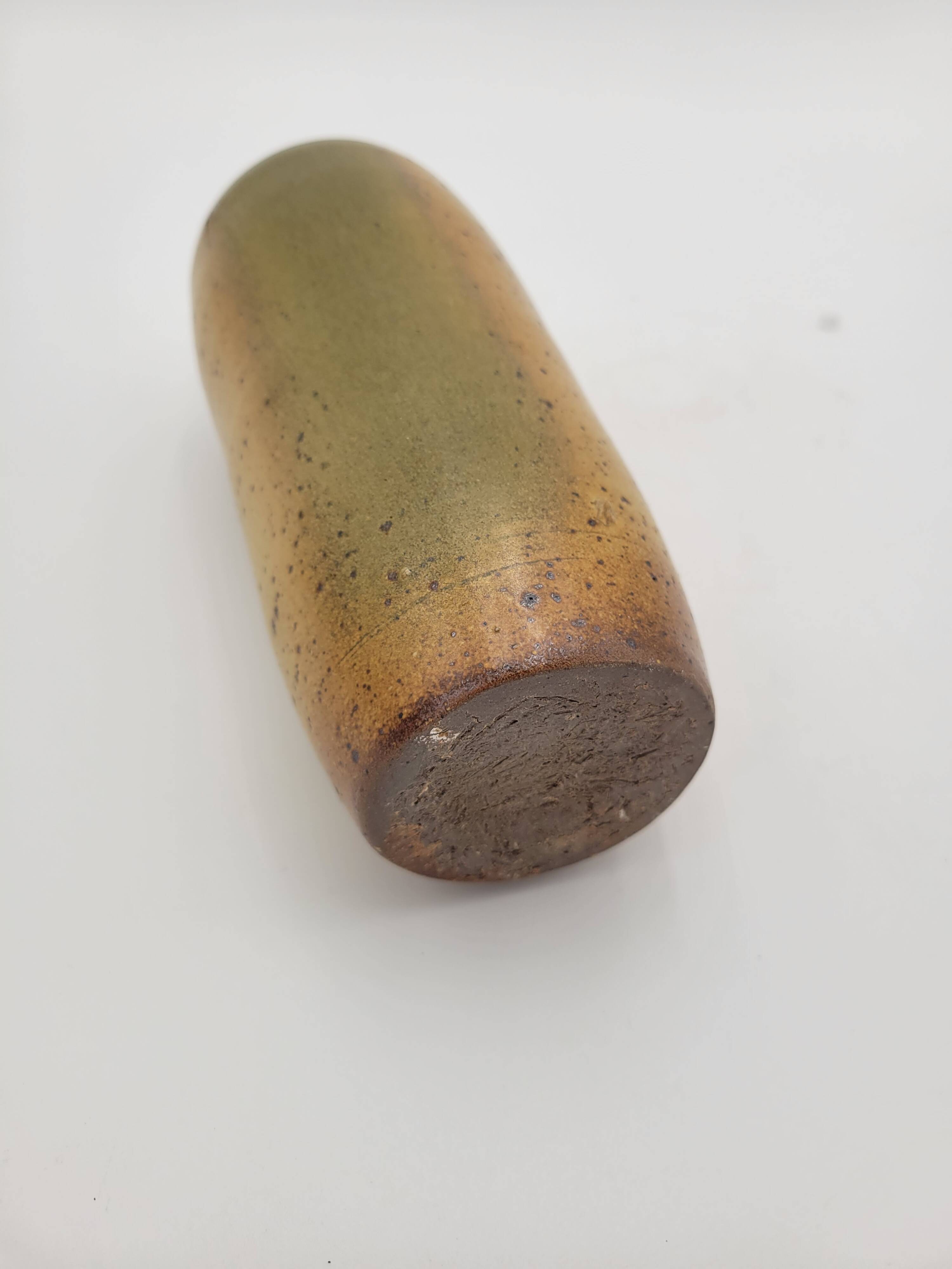 Vintage artisanal vase in pyrite stoneware