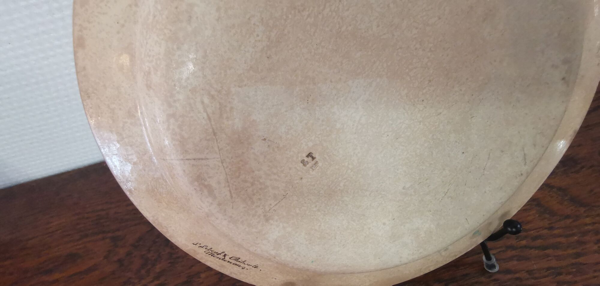 Old talking plate Creil Montereau Louis Lebeuf & Thibault