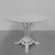 Table de jardin en acier avec base en fonte