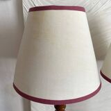 Pair of twisted wooden base lamps