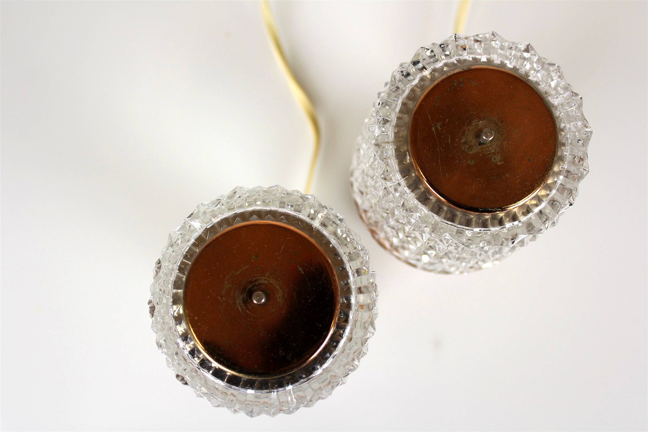 Copper Table Lamps from Kamenicky Senov, 1970s, Set of 2