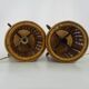 Pair of bamboo rattan caned lamps. Italy 1950s 60s.