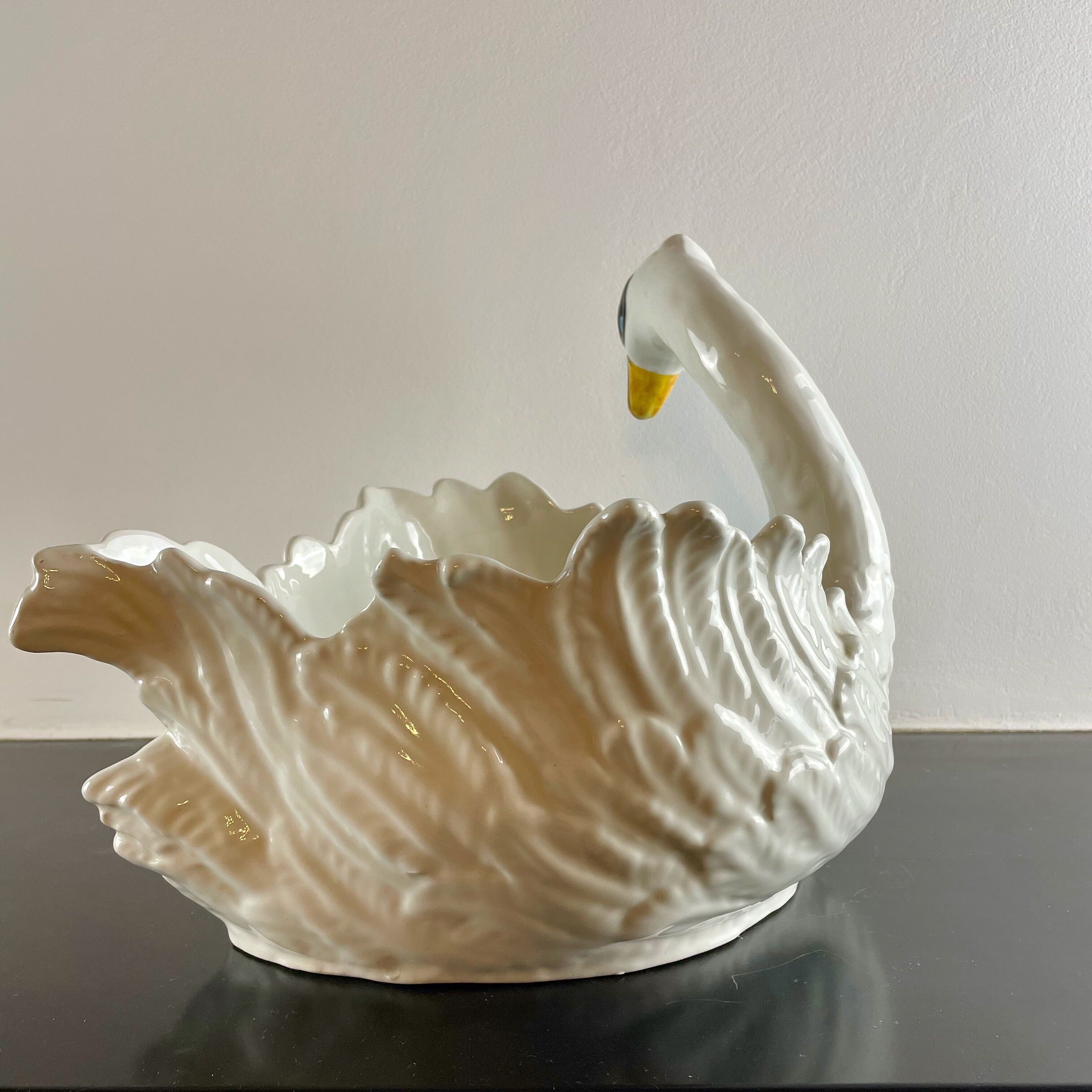Swan ceramic planter from Bassano, Italy, circa 1970
