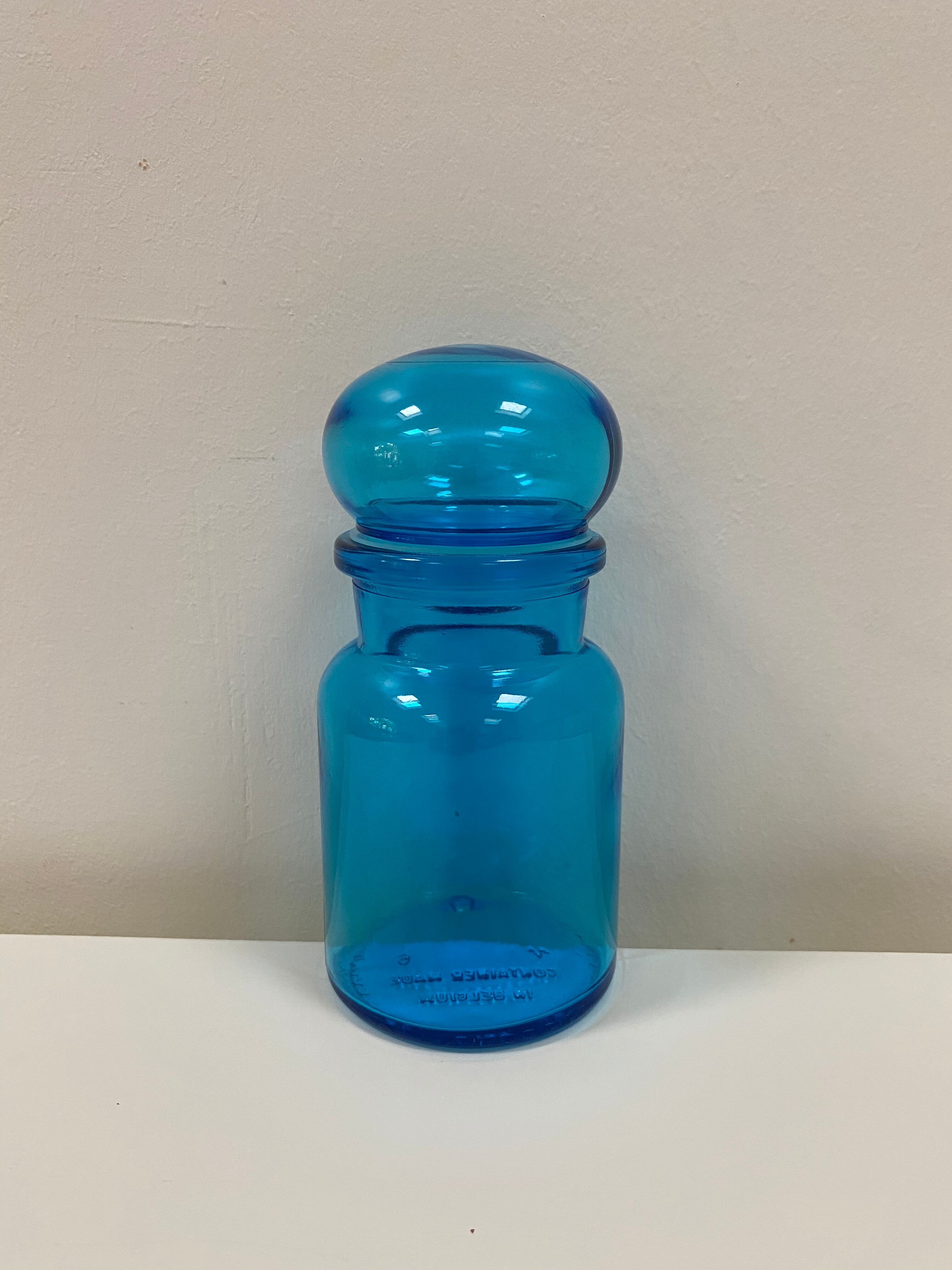 Small turquoise blue jar from the 70s