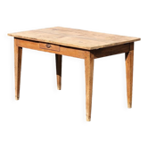 Table de ferme rustique ancienne fabrication 1900s en chêne - 1m22