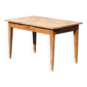 Old rustic farm table made in 1900s in oak - 1m22