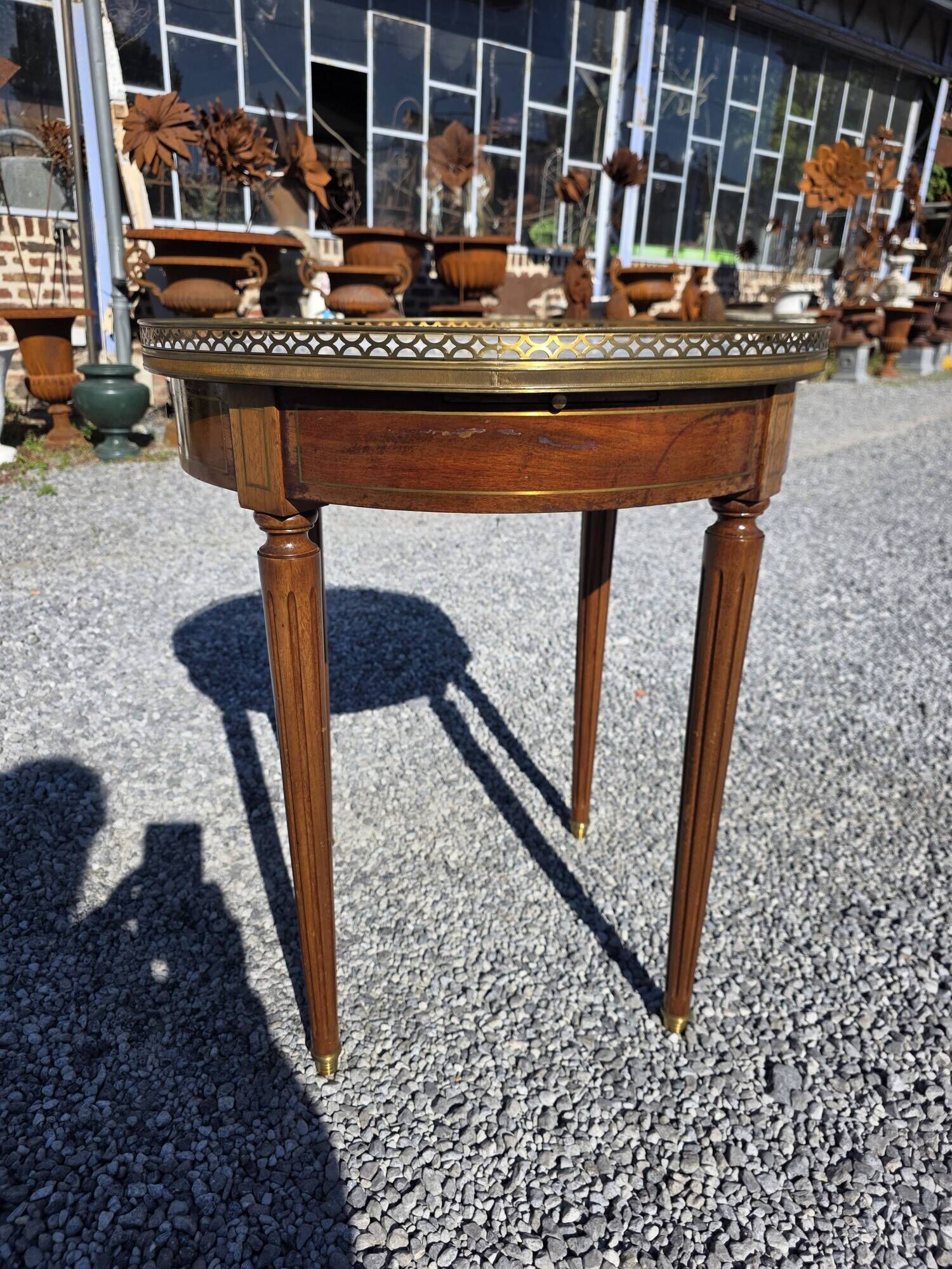 Louis XVI style bouillotte table in mahogany