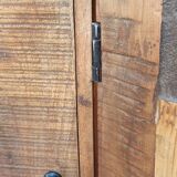 Armoire, meuble de rangement 9 portes en bois ancien