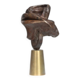 Mia Moreaux. “Lips” bronze sculpture with brass base, Belgium, 1990s