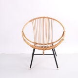 Vintage Noordwolde bamboo round chair