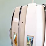 Scandinavian pendant light in metal and prismatic glass, Werner Schou, 1960-70