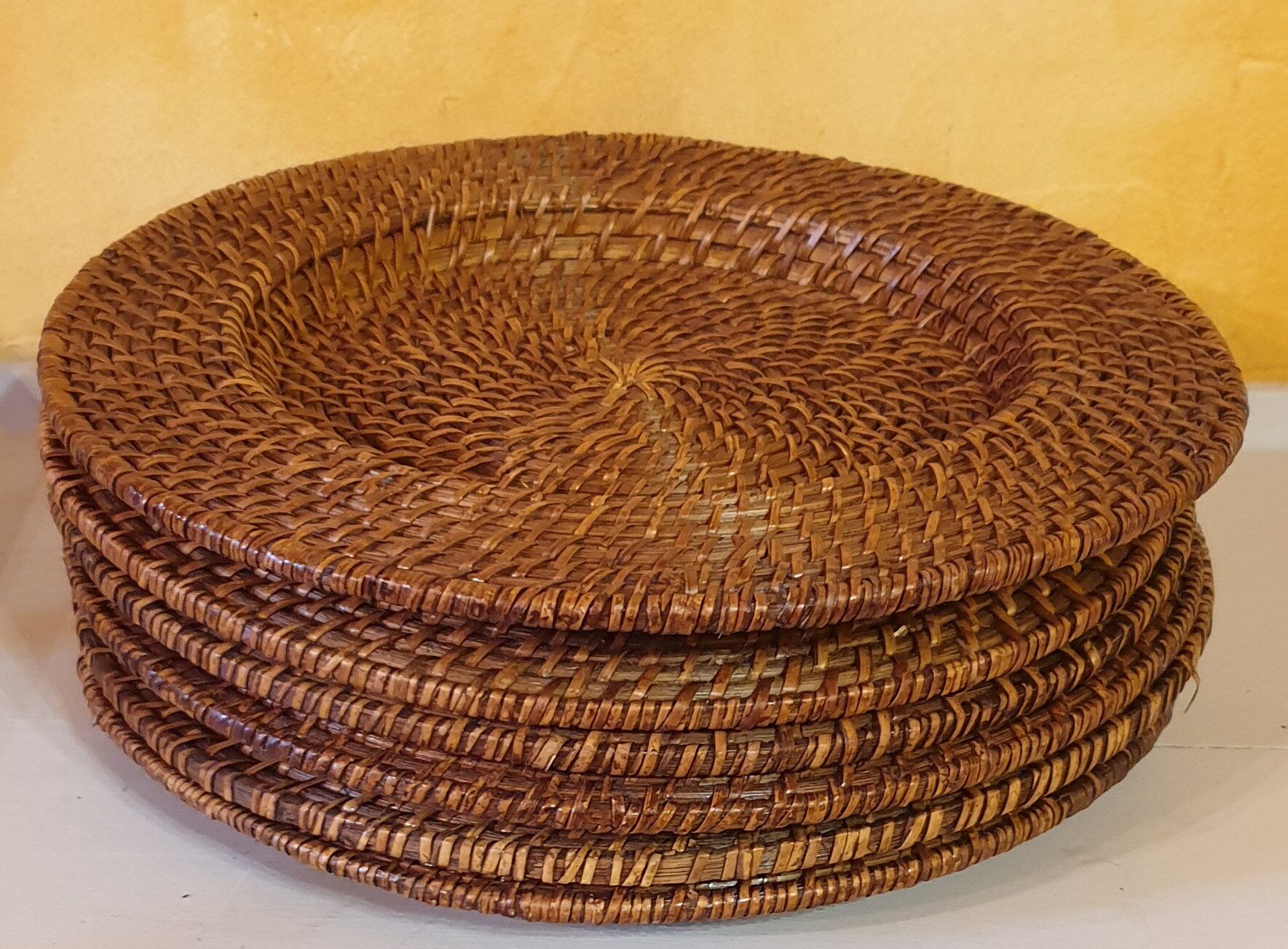 Set de 6 dessous d'assiette en osier et rotin
