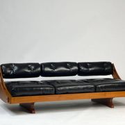 Vintage leather sofa daybed GS 195 by Gianni Songia for Sormani