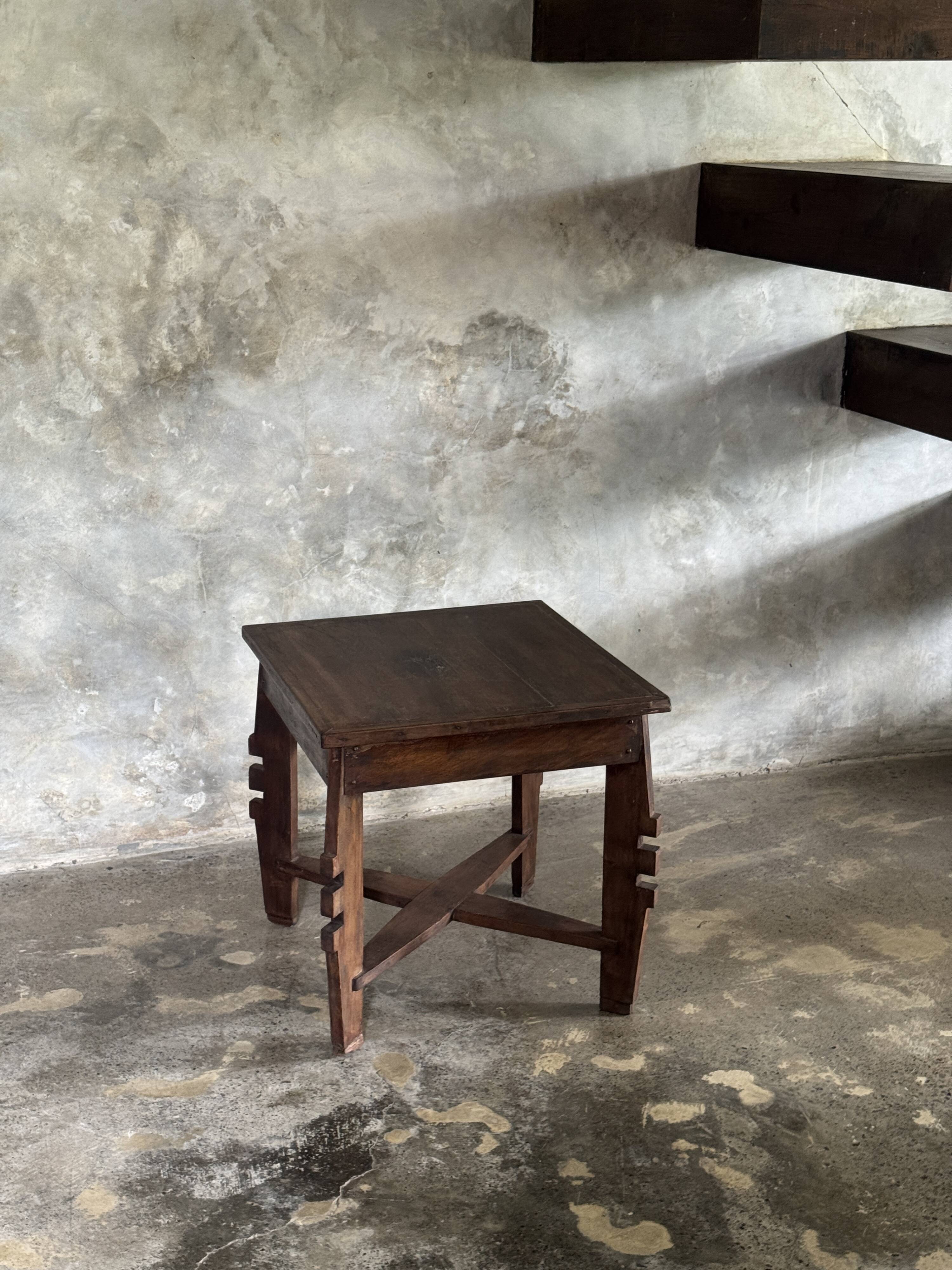 Coffee table, small vintage Indonesian modernist table in teak.