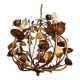 Hollywood Regency 4-light floral chandelier gilt with roses Italy 1960-1970