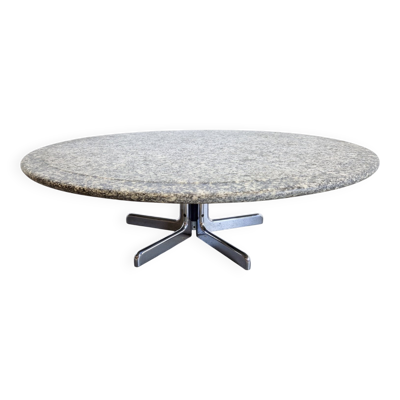 Table basse ronde en granit par Ammannati & Vitelli pour Bruno Brunati, Italie, années 1970.